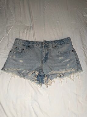 BDG Low-Rise Light Wash Distressed Denim Cutoff Shorts